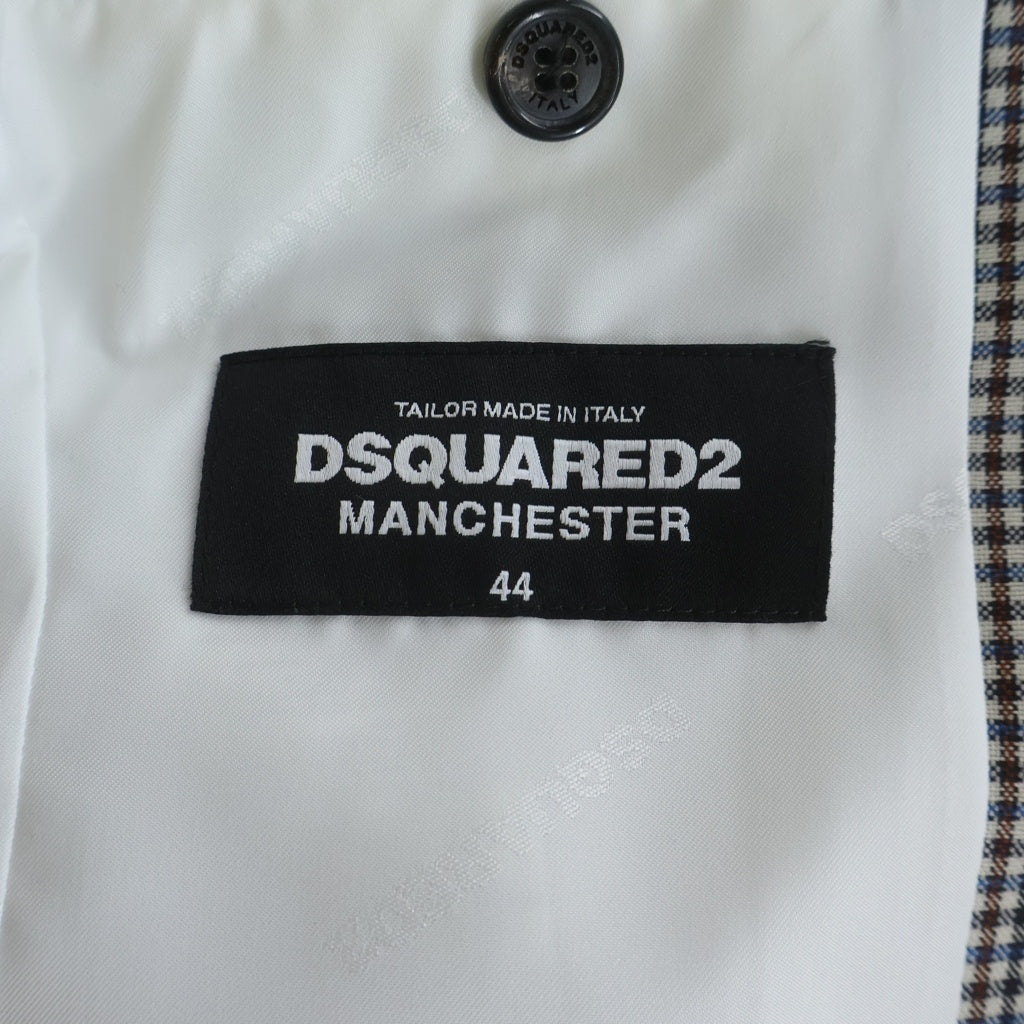 DSQUARED2(ディースクエアード) ギンガムチェック ウールセットアップ ブラック×ベージュ #44