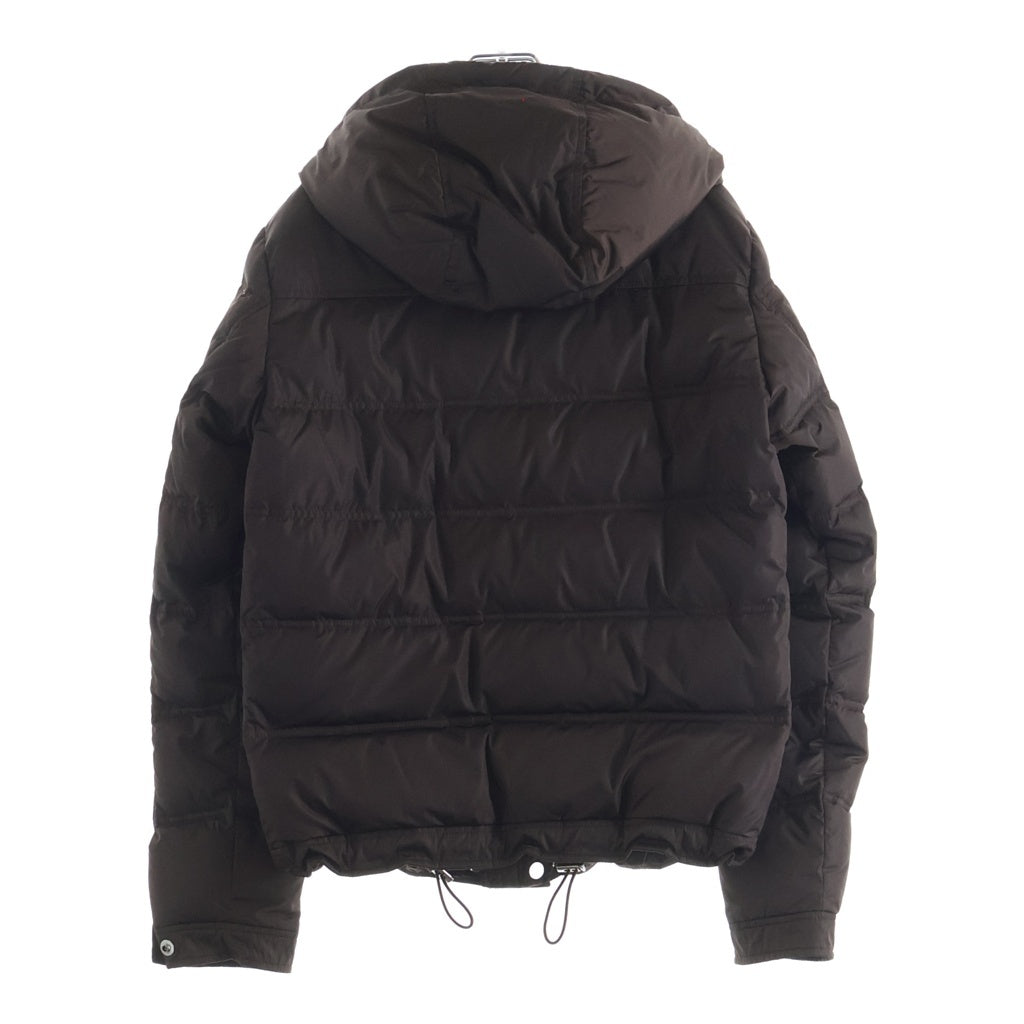 GUCCI(グッチ) 10AW フーデッドダウンジャケット ナイロン ロゴパッチ ジップアップ ブラウン 245744