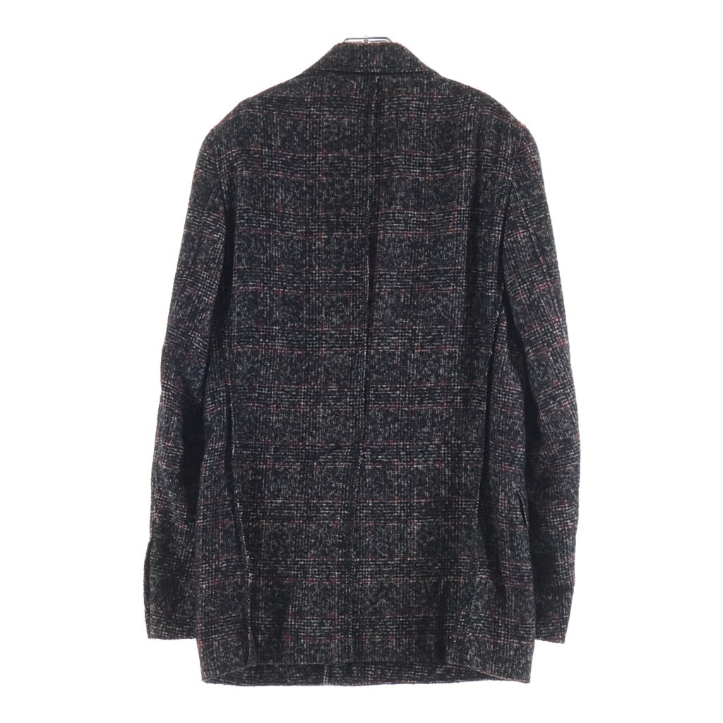 DOLCE & GABBANA(ドルチェアンドガッバーナ) チェック柄ダブルブレステッドジャケット ブラック×レッド アルパカ #44 WJS13