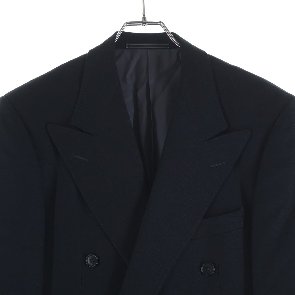 Ermenegildo Zegna(エルメネジルドゼニア) ダブルブレステッドウールジャケット ブラック #44