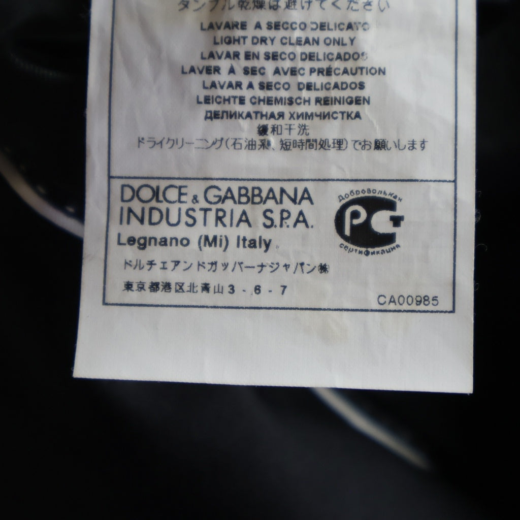 DOLCE & GABBANA(ドルチェアンドガッバーナ) チェック柄ダブルブレステッド切り替えジャケット ブラック ポリエステル #44
