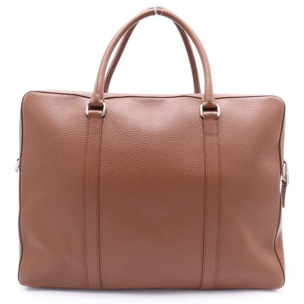 JIL SANDER NAVY(ジルサンダーネイビー) 2WAYハンドバッグ ショルダーバッグ ビジネスバッグ ブラウン レザー シルバー金具