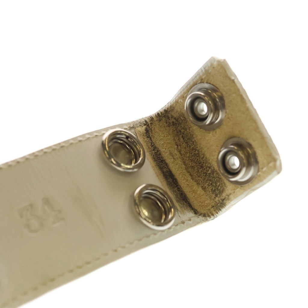 CHROME HEARTS(クロムハーツ) STRAP DBL GROMMET ダブルグロメット レザーベルト ホワイト #34