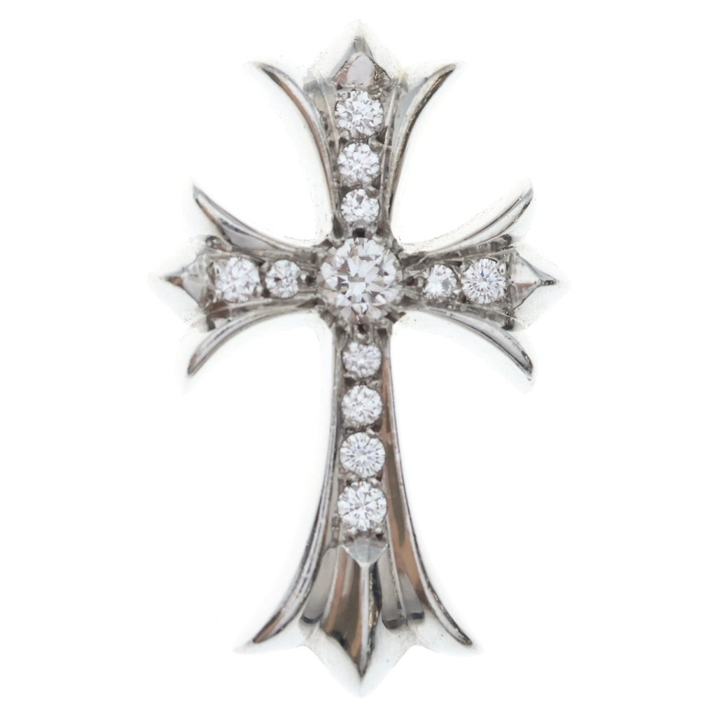 CHROME HEARTS(クロムハーツ) 18KWG CH CRS SML P/DIA スモールCHクロス PAVEダイヤ ネックレストップ ホワイトゴールド