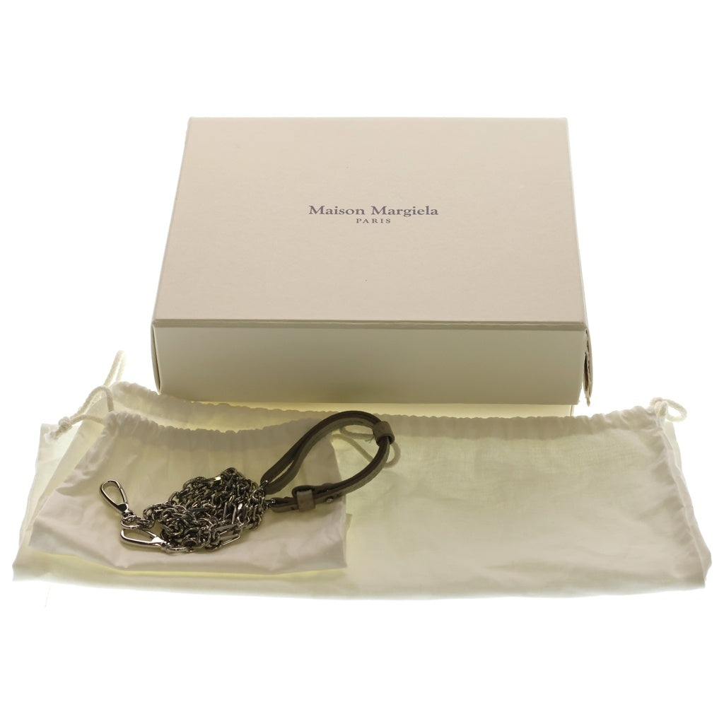 Maison Margiela(メゾンマルジェラ) 5ACバケット 2WAYバッグ ハンドバッグ ショルダーバッグ グレージュ レザー×キャンバス SW61G0035 シルバー金具 レディース