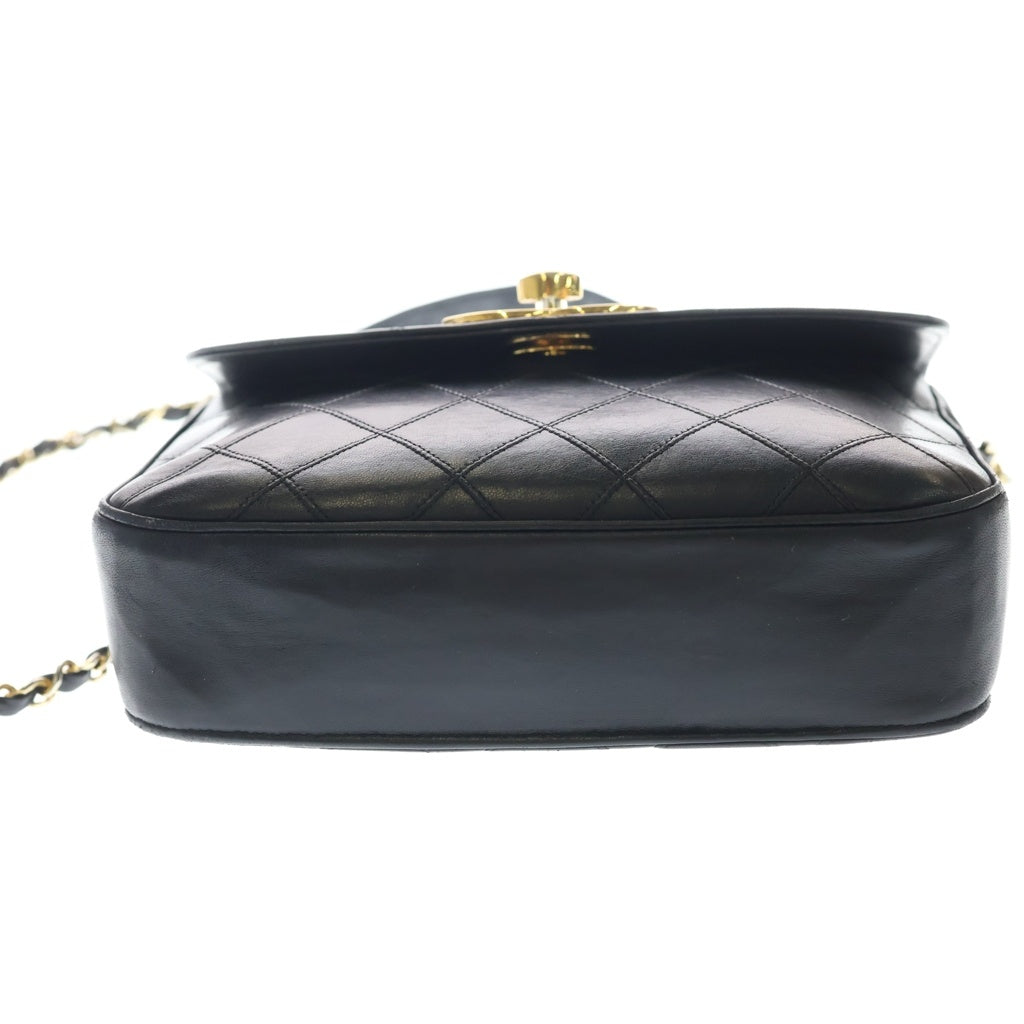 CHANEL(シャネル) マトラッセ シングルフラップ シングルチェーンショルダーバック ブラック ラムスキン ゴールド金具 レディース