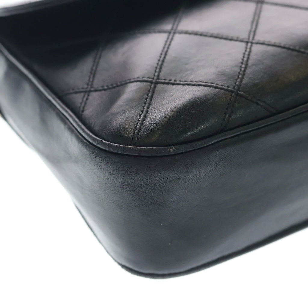 CHANEL(シャネル) マトラッセ シングルフラップ シングルチェーンショルダーバック ブラック ラムスキン ゴールド金具 レディース