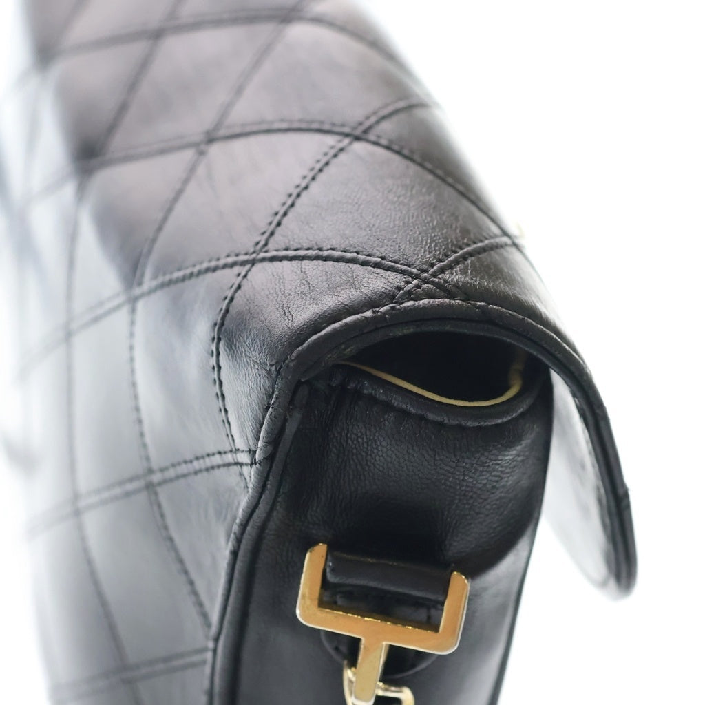 CHANEL(シャネル) マトラッセ シングルフラップ シングルチェーンショルダーバック ブラック ラムスキン ゴールド金具 レディース