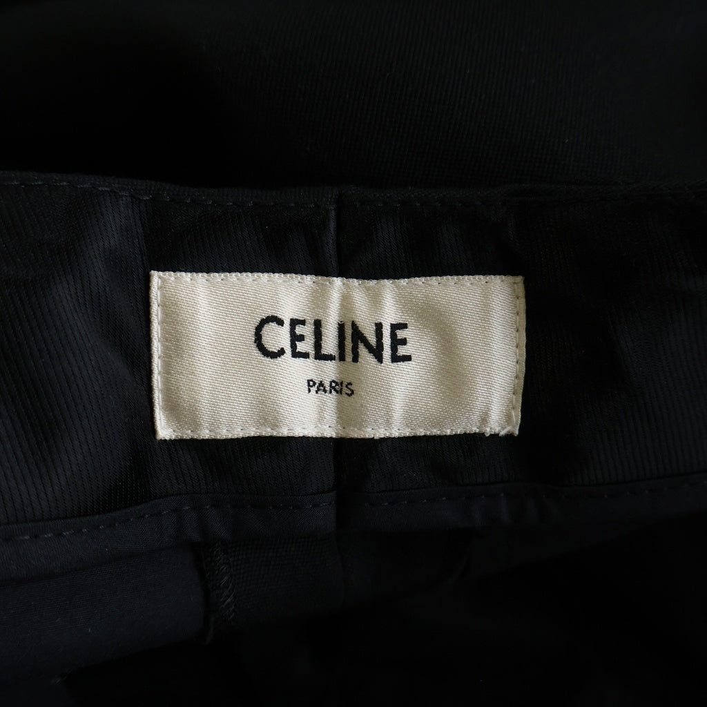 CELINE(セリーヌ) ウール クラシックパンツ グランドプードル スラックス トラウザー スモーキング #46 ブラック 2P096659D