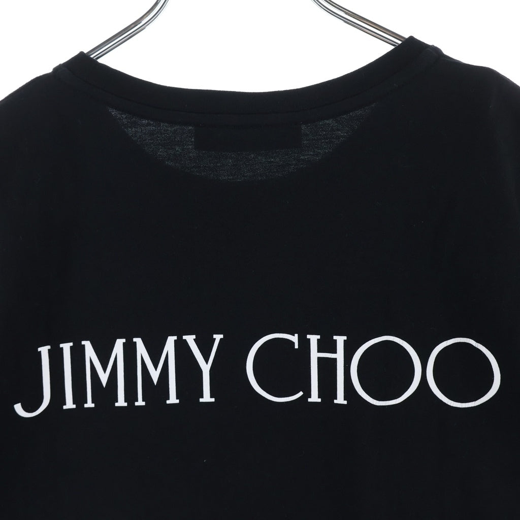 JIMMY CHOO(ジミーチュウ) ロゴプリント コットン 半袖 Tシャツ カットソー ブラック J000131622