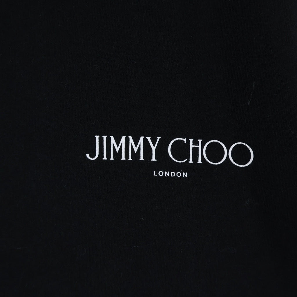 JIMMY CHOO(ジミーチュウ) ロゴプリント コットン 半袖 Tシャツ カットソー ブラック J000131622