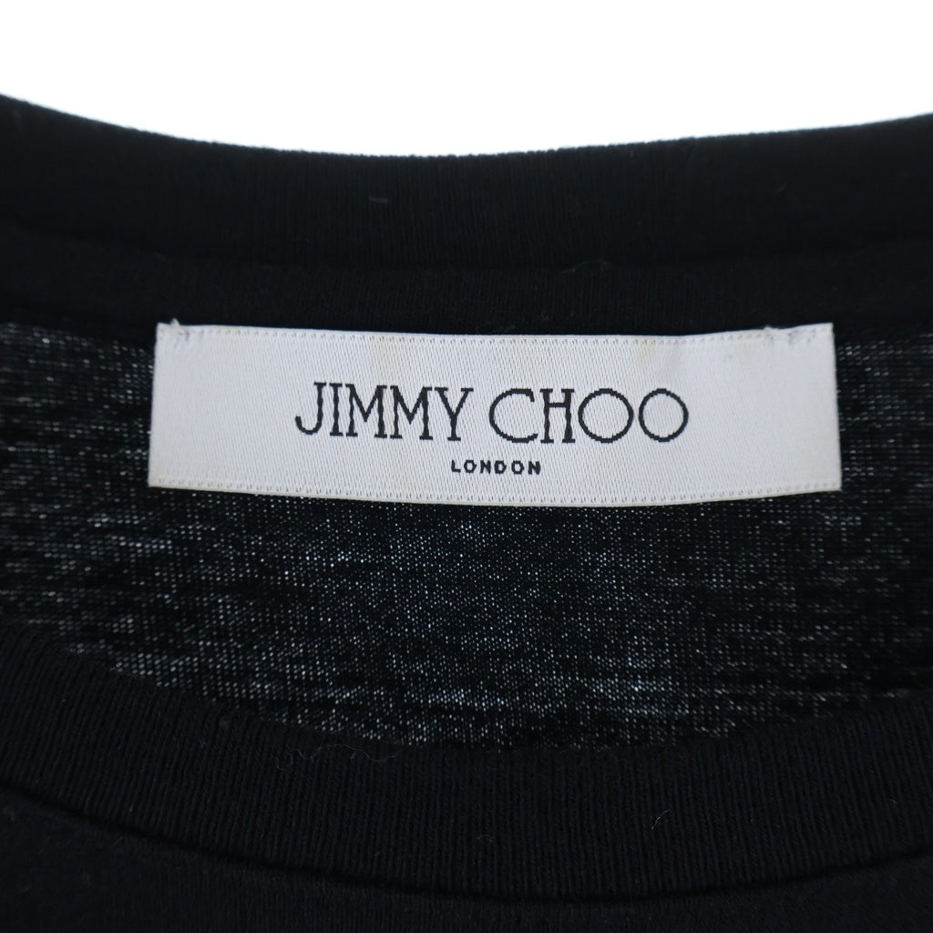 JIMMY CHOO(ジミーチュウ) ロゴプリント コットン 半袖 Tシャツ カットソー ブラック J000131622