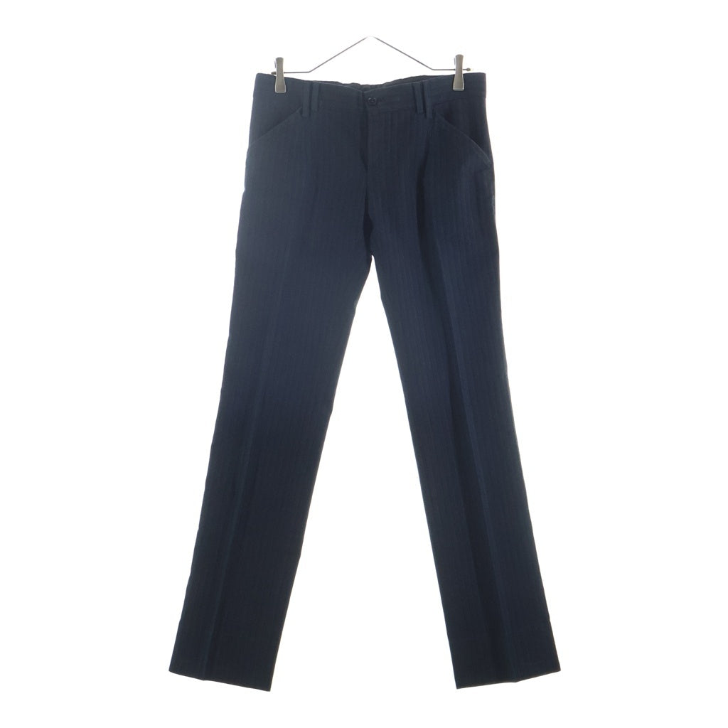 DOLCE & GABBANA(ドルチェアンドガッバーナ) センタープレス ストライプ コットン ストレートパンツ ボトムス #44 ブラック