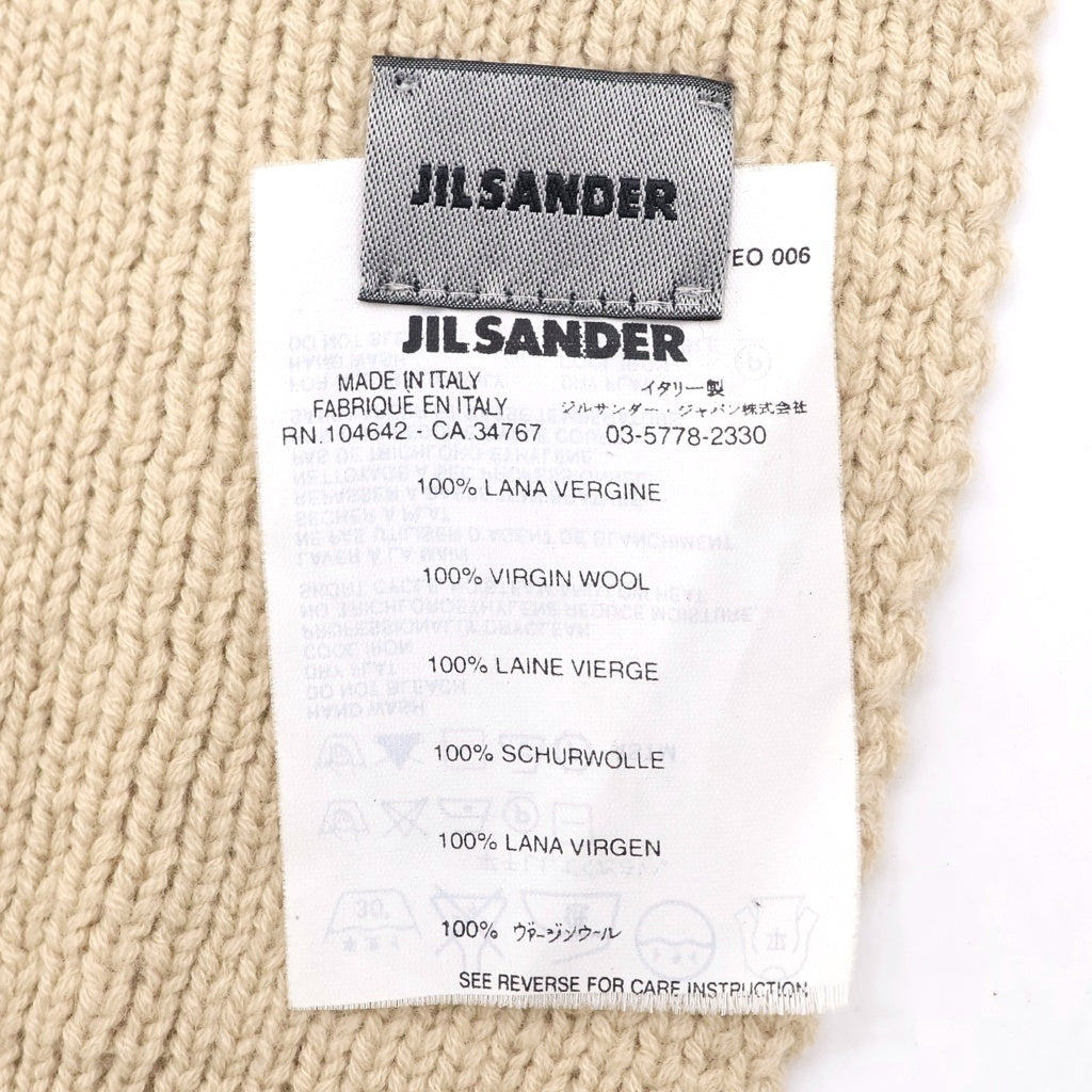 JIL SANDER NAVY(ジルサンダーネイビー) ウール マフラー ストール ベージュ レディース