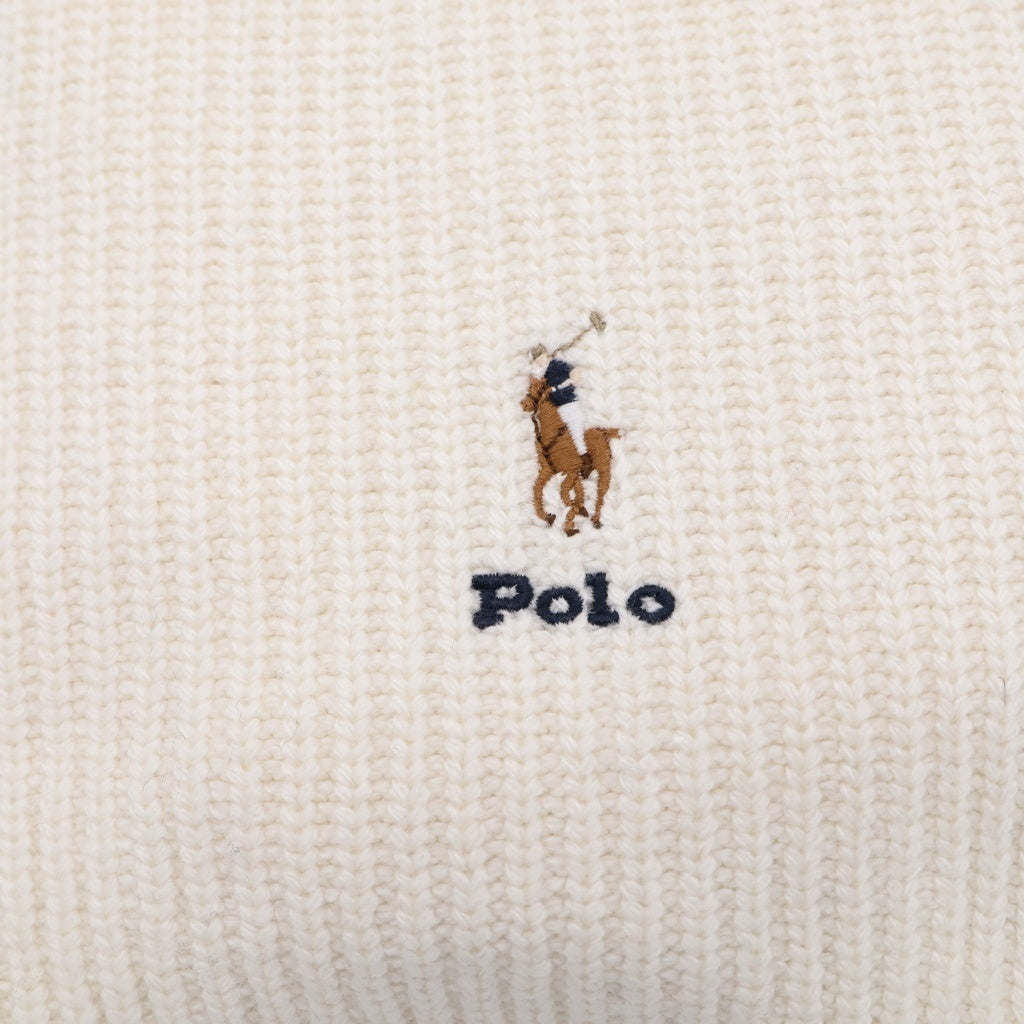 RALPH LAUREN BLACK LABEL(ラルフローレン) レーヨン ウール ナイロン コットン マフラー ストール ホワイト
