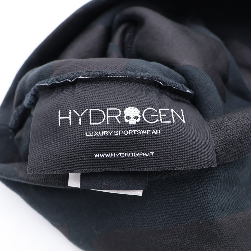 HYDROGEN(ハイドロゲン) スカルパッチ カモ柄 迷彩柄 コットン ニット キャップ 帽子 ニット帽 ブラック