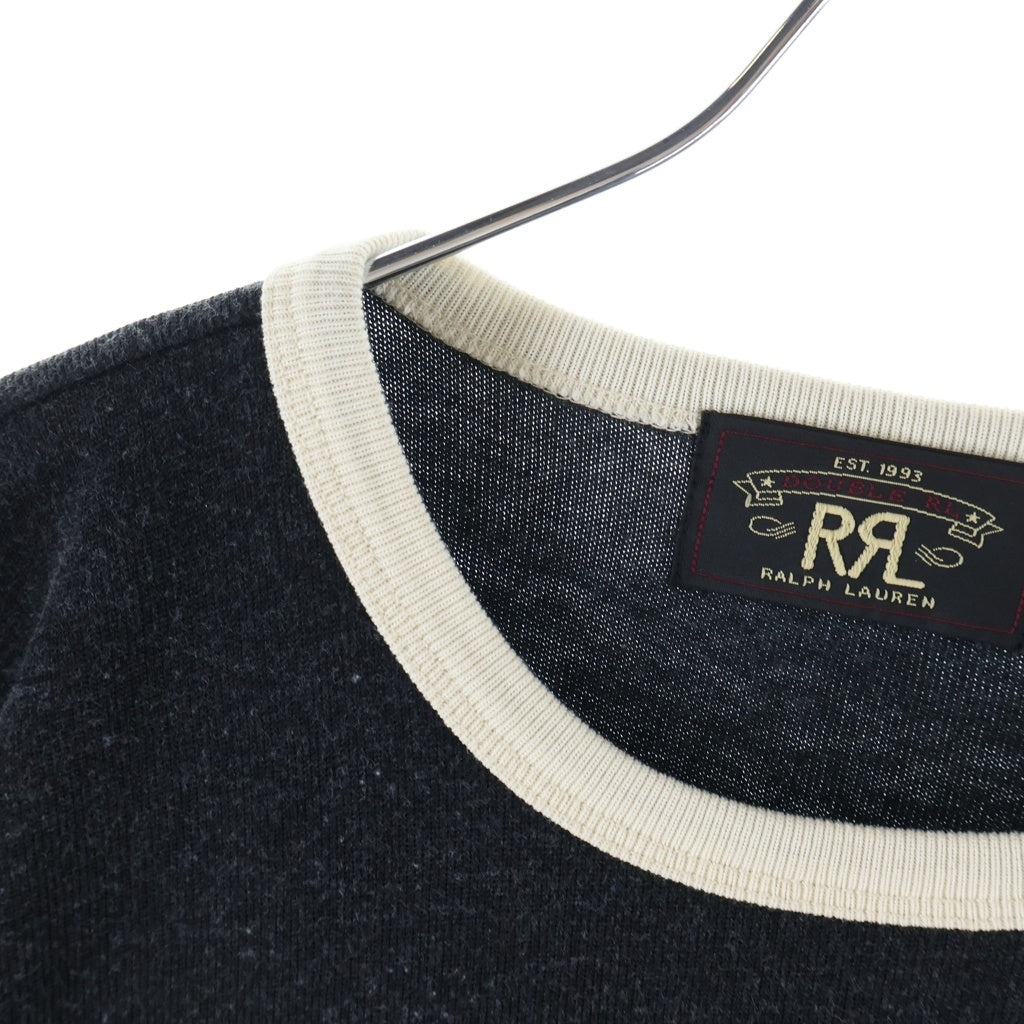 RRL(ダブルアールエル) リンガーTシャツ コットン ポリエステル レーヨン 半袖 Tシャツ カットソー #XS ダークグレー/ホワイト