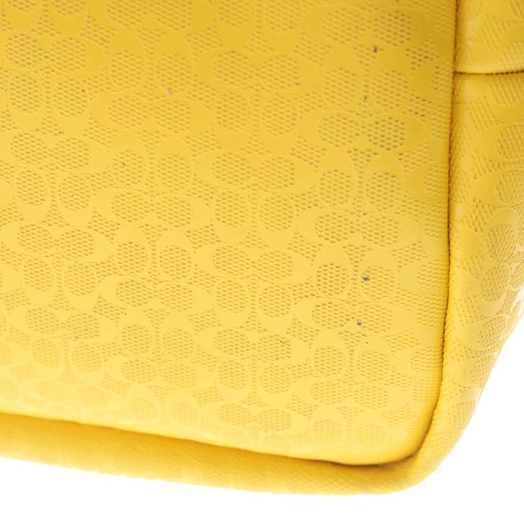 COACH(コーチ) ウィークエンド キャンバス レザー トートバッグ ハンドバッグ グレー/イエロー F70832