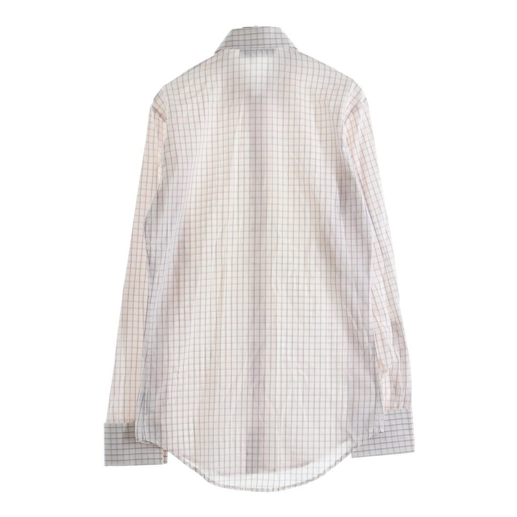 YVES SAINT LAURENT(イヴサンローラン) チェック コットン 長袖 ロングスリーブシャツ #38 レッド