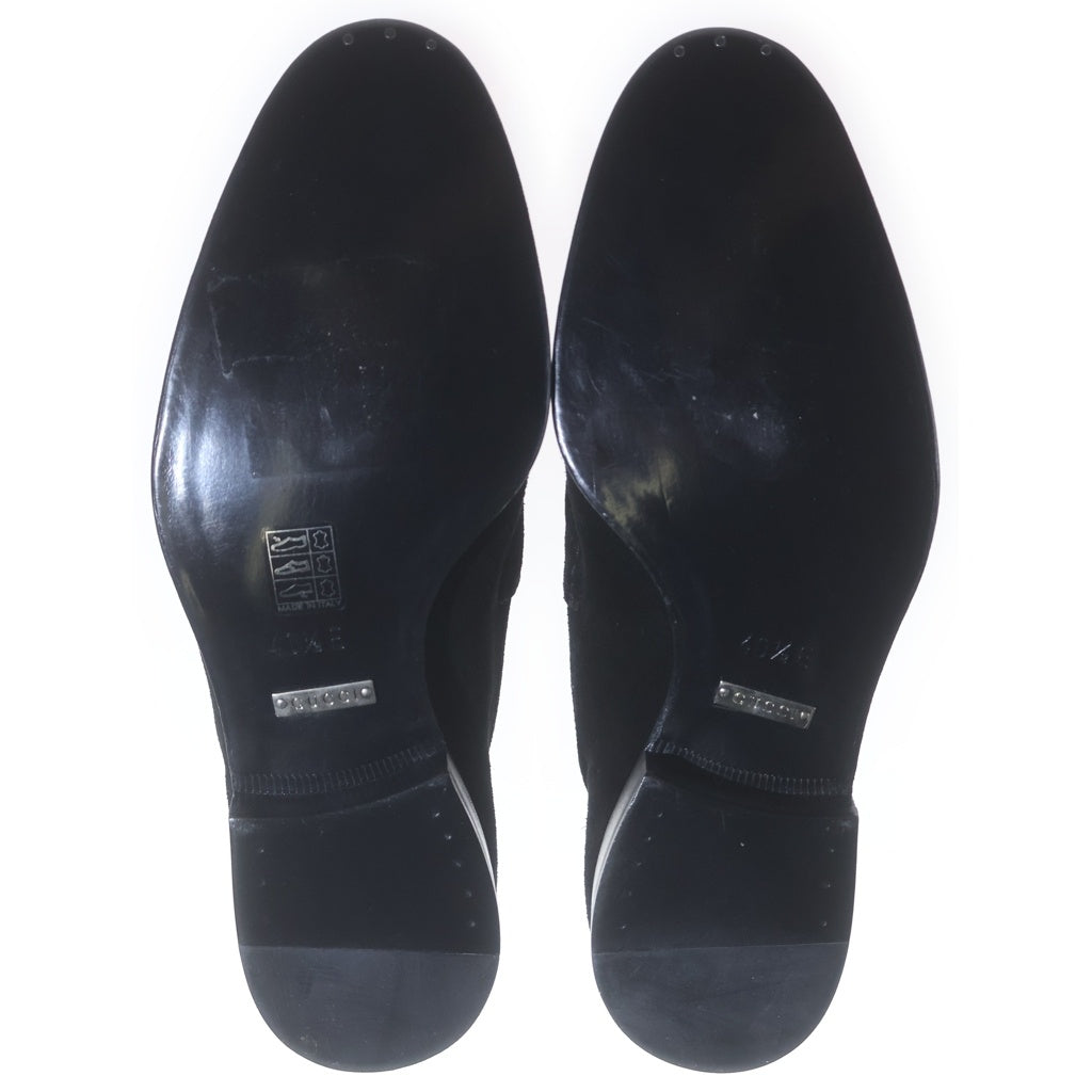 GUCCI(グッチ) ホースビット スエードローファー シューズ シルバー金具 ブラック 115316