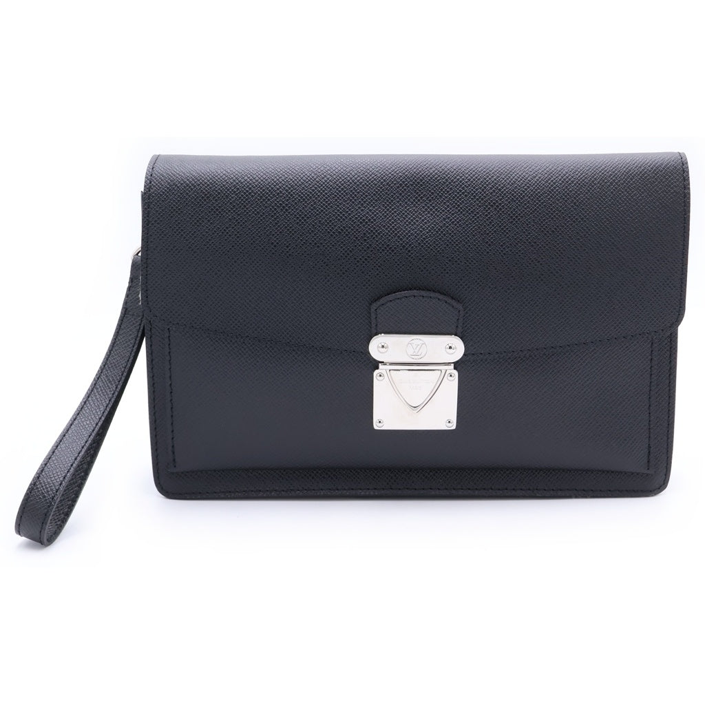 LOUIS VUITTON(ルイヴィトン) タイガ べライア セカンドバッグ クラッチバッグ ブラック ノワール レザー M32592 シルバー金具