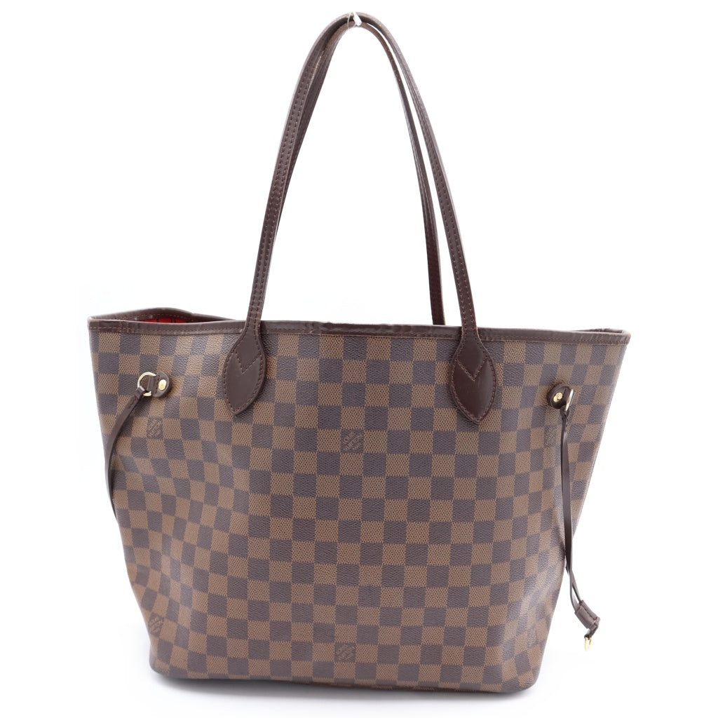 LOUIS VUITTON(ルイヴィトン) ネヴァーフルMM ダミエ トートバッグ ハンドバッグ ブラウン レザー×PVC N51105 ゴールド金具 レディース
