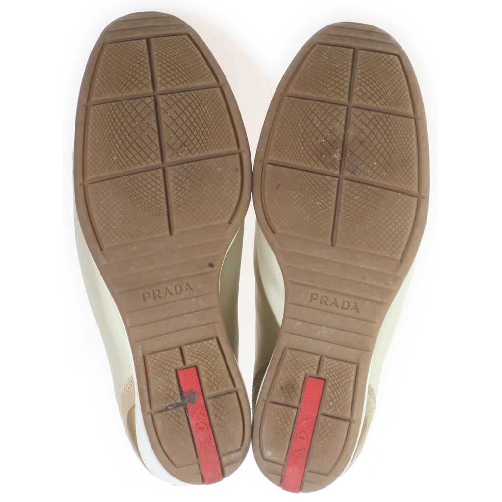 PRADA(プラダ) CALZATURE DONNA ウェッジソール ナイロンスニーカー シューズ スエード ロゴ ホワイト/ライトグリーン 3EZ029 レディース