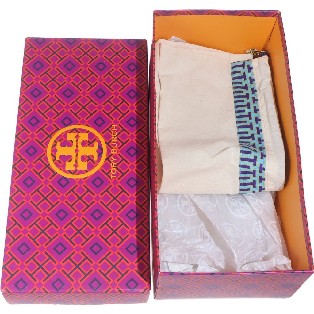 TORY BURCH(トリー バーチ) ロゴプレート レザー ヒール ウェッジソール サンダル シューズ ブラウン レディース