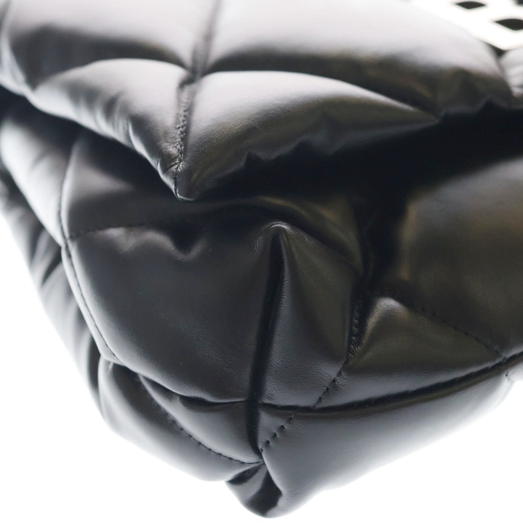 BALENCIAGA(バレンシアガ) タッチパフィ セカンドバッグ クラッチバッグ ブラック レザー 619450 シルバー金具 レディース