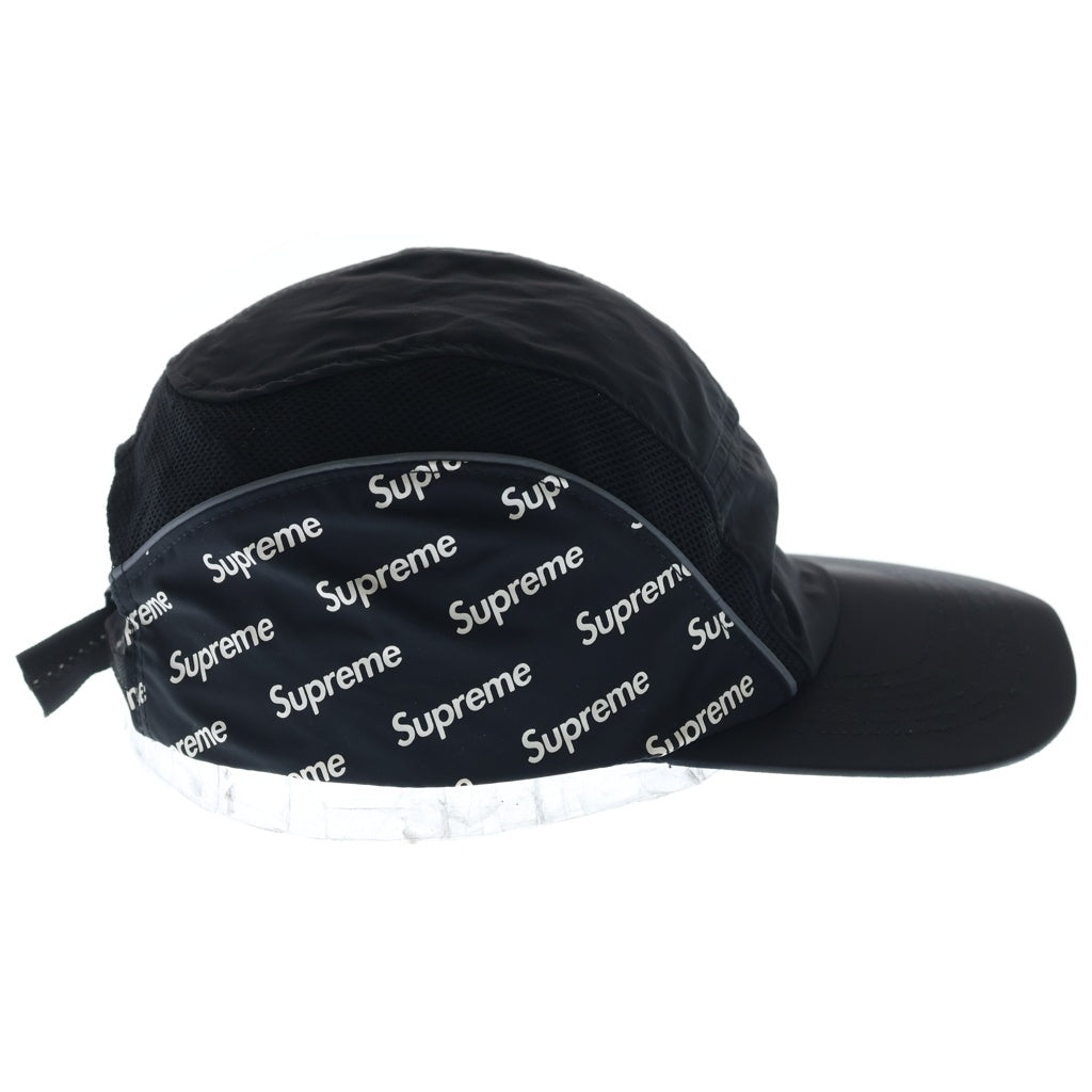 SUPREME(シュプリーム) 18SS Diagonal Logo Side Panel Camp Cap ダイアゴナルロゴプリント サイドパネル キャンプキャップ 帽子 ブラック レディース