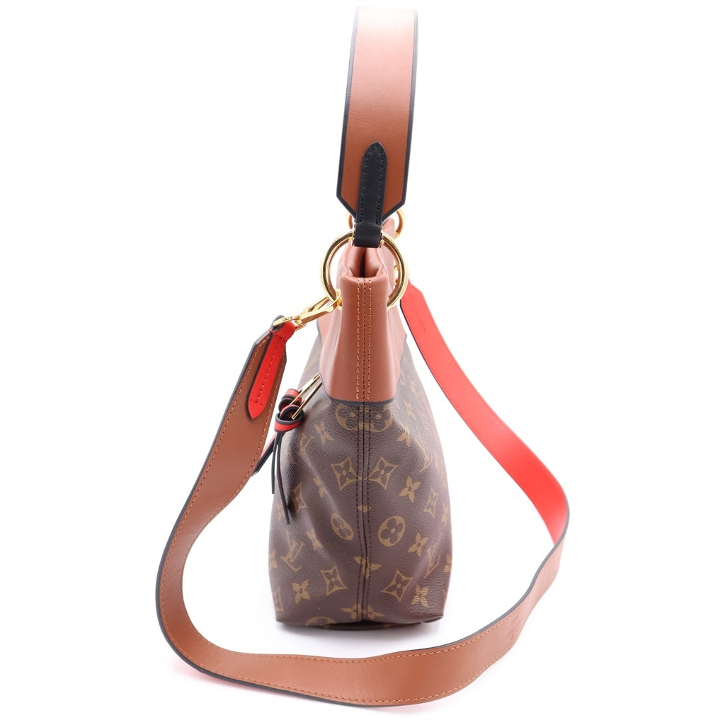 LOUIS VUITTON(ルイヴィトン) モノグラム テュイルリーブザス 2WAYハンドバッグ ショルダーバッグ ブラウン×レッド レザー×PVC M43157 ゴールド金具 レディース
