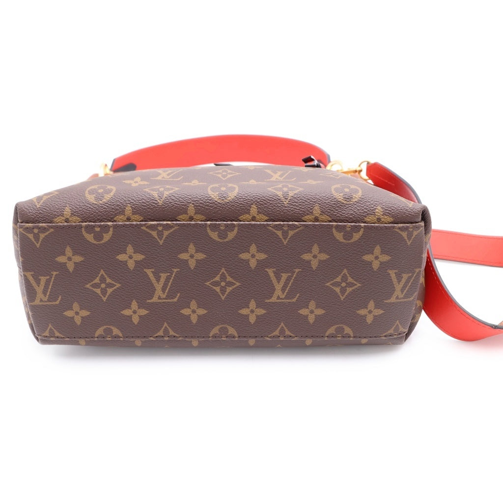 LOUIS VUITTON(ルイヴィトン) モノグラム テュイルリーブザス 2WAYハンドバッグ ショルダーバッグ ブラウン×レッド レザー×PVC M43157 ゴールド金具 レディース