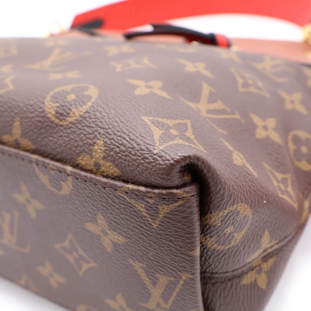 LOUIS VUITTON(ルイヴィトン) モノグラム テュイルリーブザス 2WAYハンドバッグ ショルダーバッグ ブラウン×レッド レザー×PVC M43157 ゴールド金具 レディース