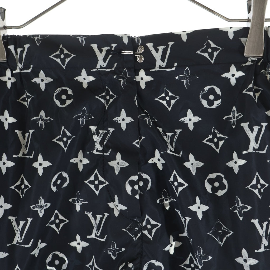 LOUIS VUITTON(ルイヴィトン) 20SS モノグラム 総柄プリント ナイロン ショート ハーフパンツ ショーツ ブラック RW201W DFU FIPA12 レディース