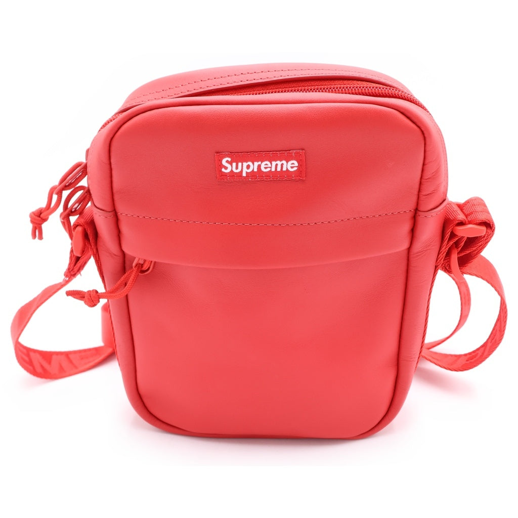 SUPREME(シュプリーム) 23AW Leather Shoulder Bag ボックスロゴ レザー ショルダーバッグ レッド レディース