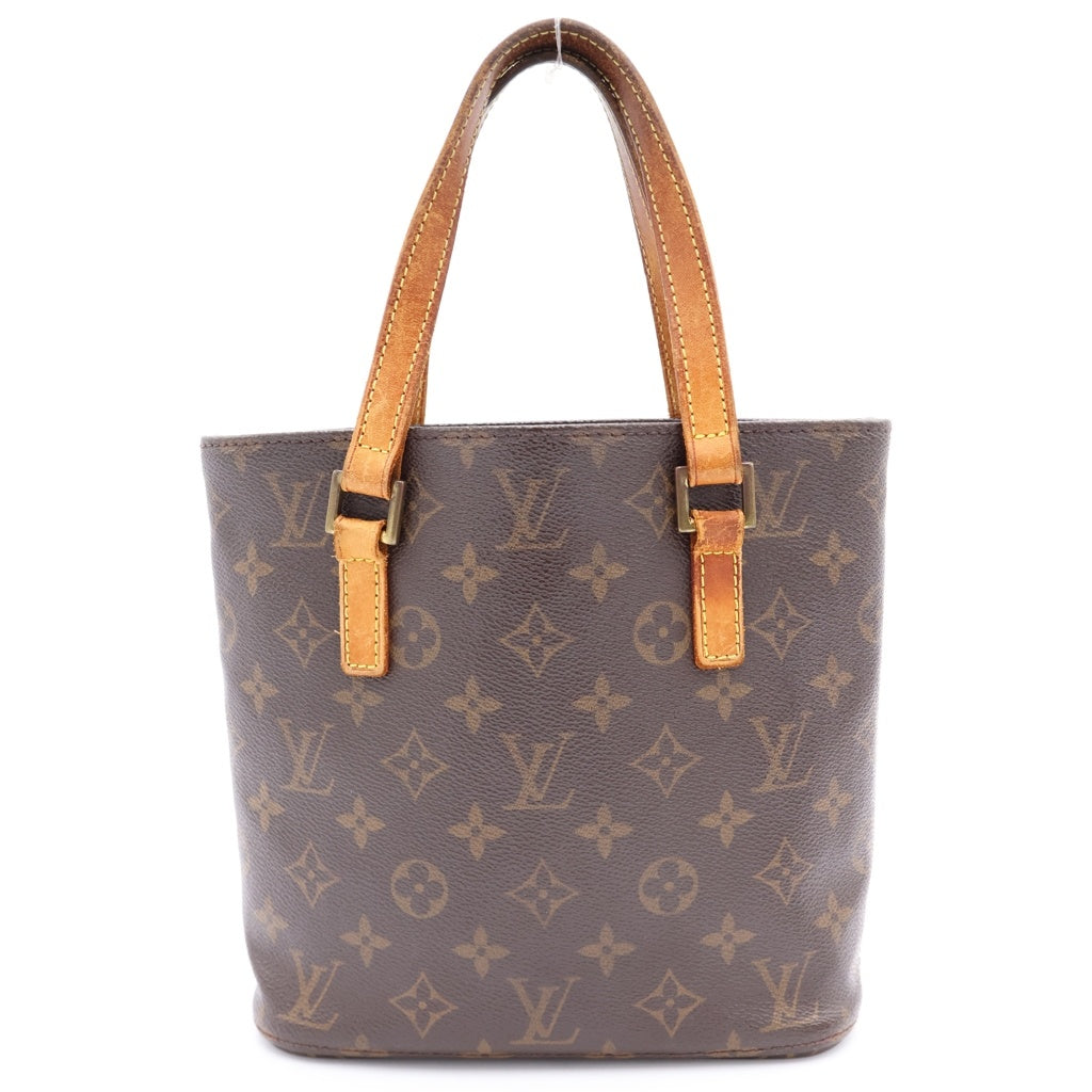 LOUIS VUITTON(ルイヴィトン) モノグラム ヴァヴァンPM ハンドバッグ ブラウン レザー×PVC M51172 ゴールド金具 レディース