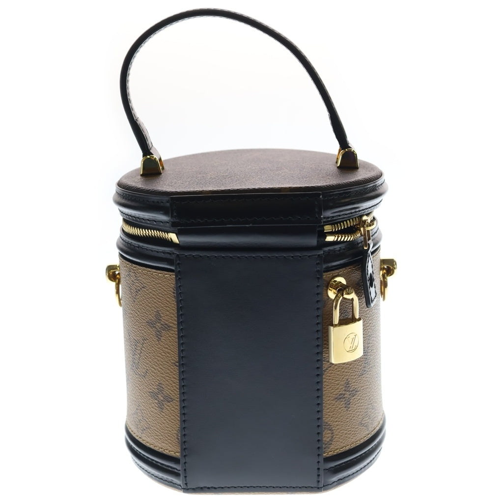 LOUIS VUITTON(ルイヴィトン) モノグラム リバース カンヌ 2WAYハンドバッグ ショルダーバッグ ブラウン×ブラック レザー×PVC M43986 ゴールド金具 レディース