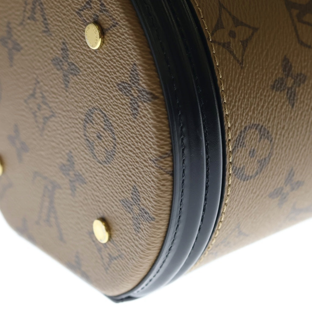 LOUIS VUITTON(ルイヴィトン) モノグラム リバース カンヌ 2WAYハンドバッグ ショルダーバッグ ブラウン×ブラック レザー×PVC M43986 ゴールド金具 レディース