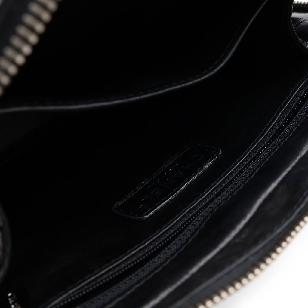 CHANEL(シャネル) ココマーク ミニボストンバッグ ハンドバッグ ブラック クロコダイル シルバー金具 レディース