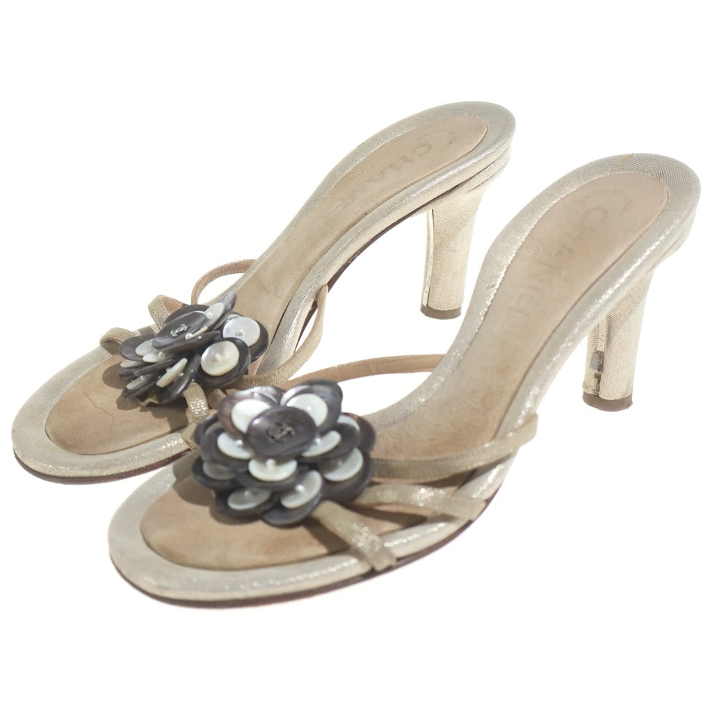 CHANEL(シャネル) カメリア ヒールパンプス ベージュ #35 レディース