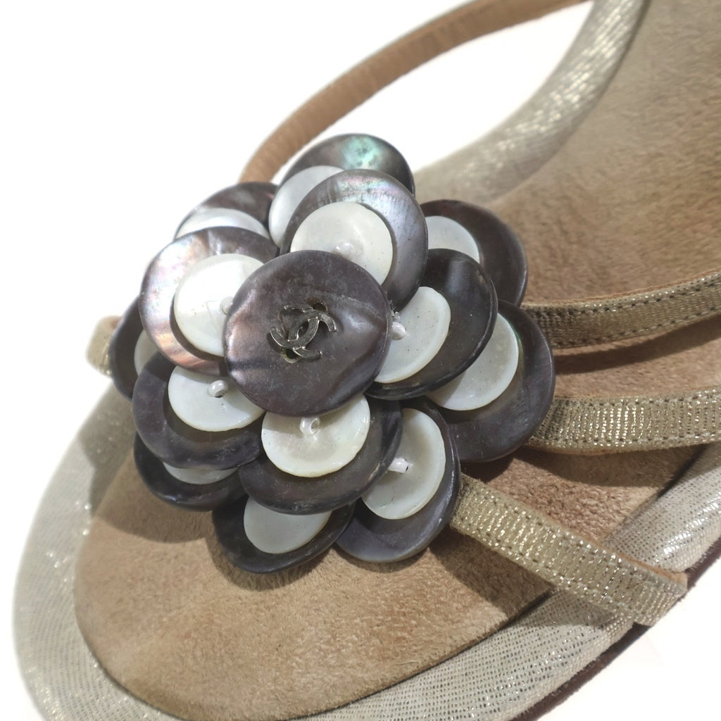 CHANEL(シャネル) カメリア ヒールパンプス ベージュ #35 レディース
