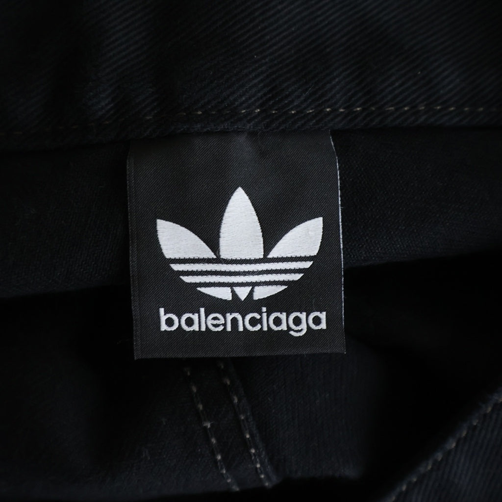 BALENCIAGA(バレンシアガ) 23SS×adidas LARGE BAGGY アディダス サイドライン バギー デニムパンツ ブラック 724778