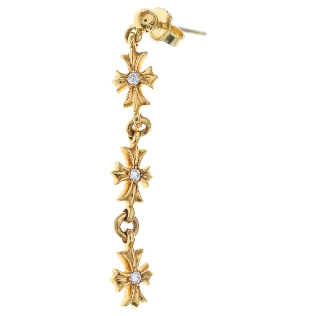 CHROME HEARTS(クロムハーツ) 22K TINY E CH PLS 3 タイニーECHプラス3ドロップ ゴールド ダイヤピアス