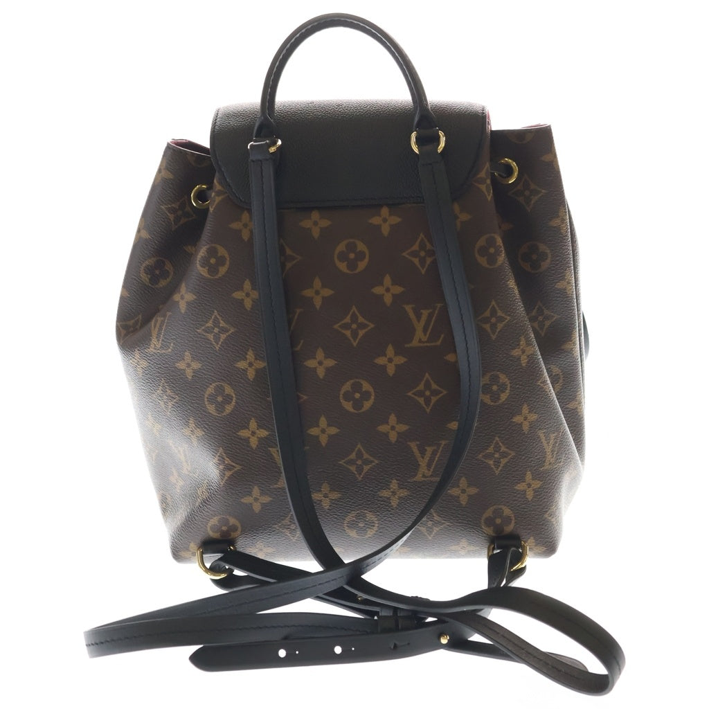LOUIS VUITTON(ルイヴィトン) モンスリNM PM リュックサック バックパック モノグラム ブラック×ブラウン×ボルドー レザー×PVC M45515 ゴールド金具 レディース