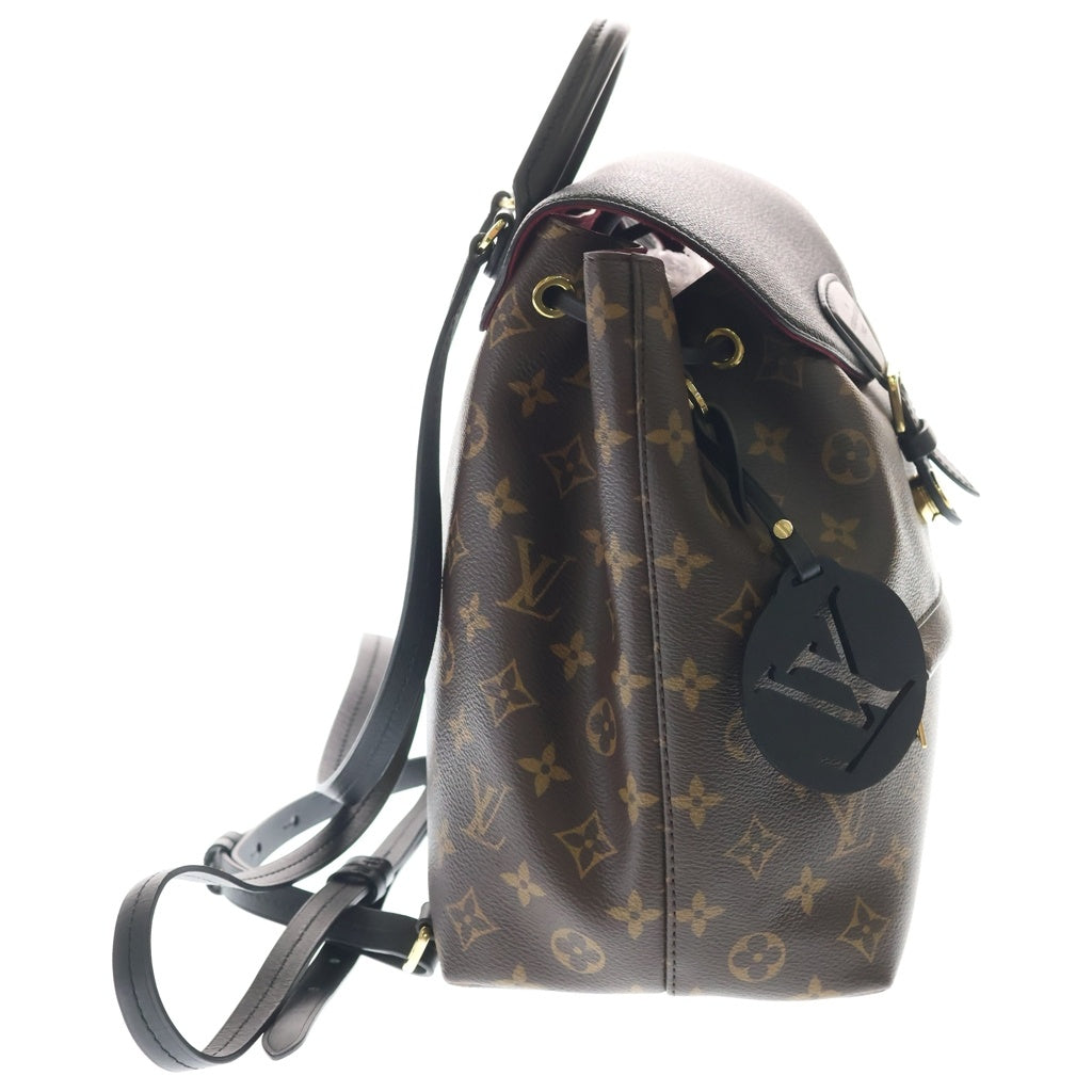 LOUIS VUITTON(ルイヴィトン) モンスリNM PM リュックサック バックパック モノグラム ブラック×ブラウン×ボルドー レザー×PVC M45515 ゴールド金具 レディース