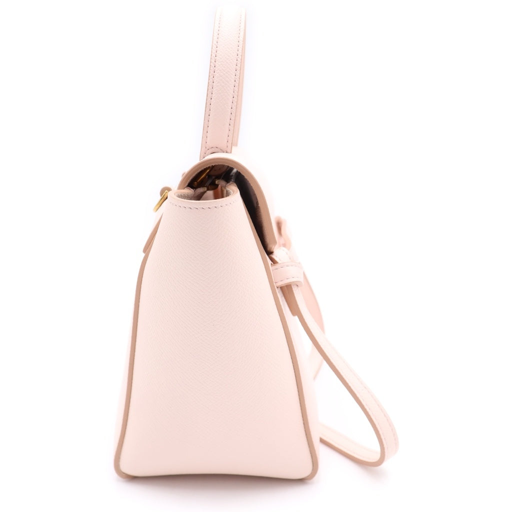 CELINE(セリーヌ) ベルトバッグ ナノ レザー ゴールド金具 2WAY ハンドバッグ ショルダーバッグ ピンク レディース