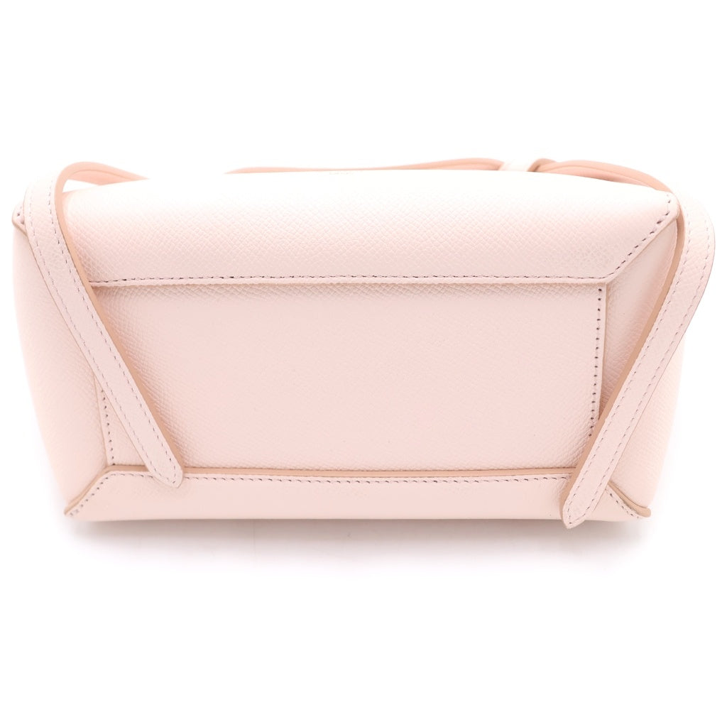 CELINE(セリーヌ) ベルトバッグ ナノ レザー ゴールド金具 2WAY ハンドバッグ ショルダーバッグ ピンク レディース