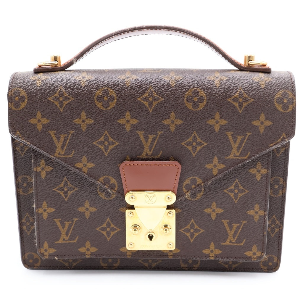 LOUIS VUITTON(ルイヴィトン) モノグラム モンソー26 ハンドバッグ PVC レザー ブラウン M51185