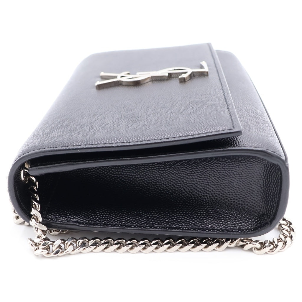 SAINT LAURENT PARIS(サンローランパリ) ケイト スモール レザー シルバー金具 チェーンショルダーバッグ ブラック レディース