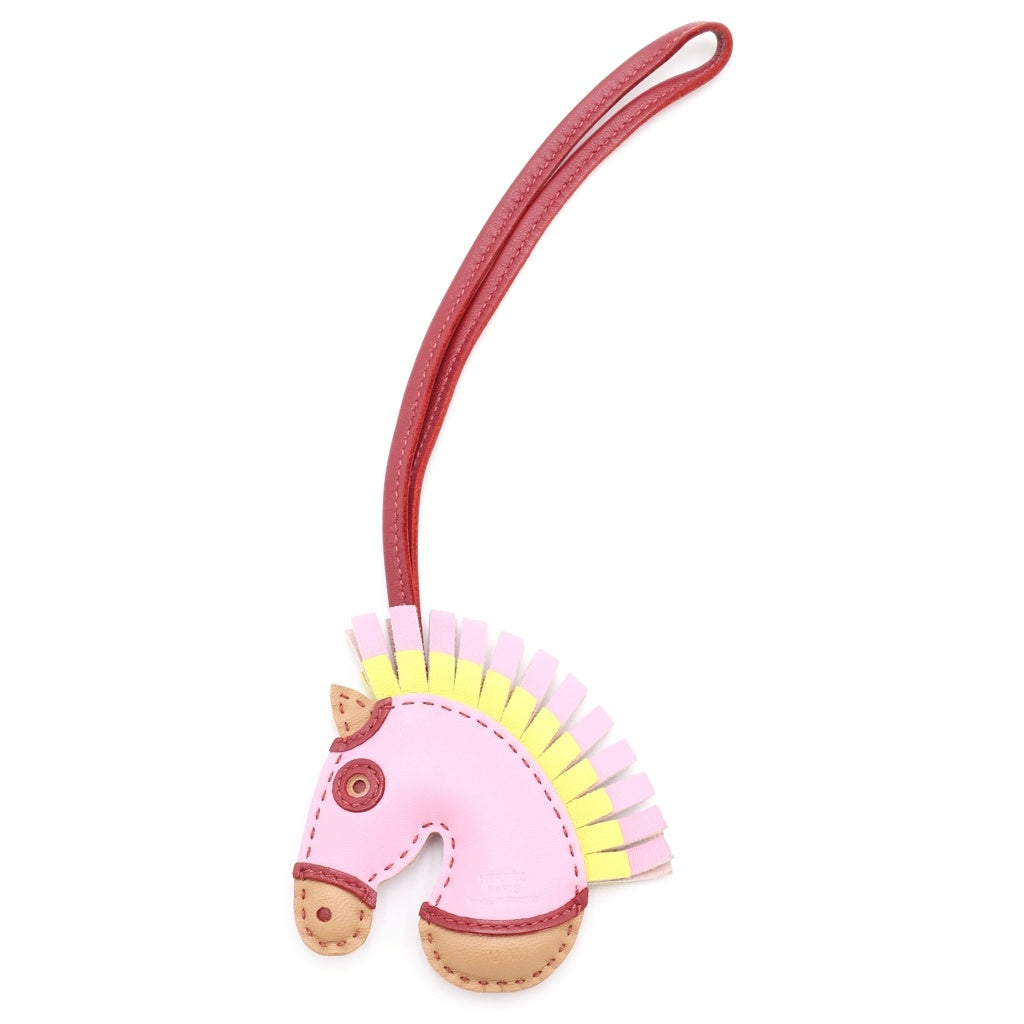 HERMES(エルメス) ジージーカマイユ バッグチャーム ピンク レザー U刻印